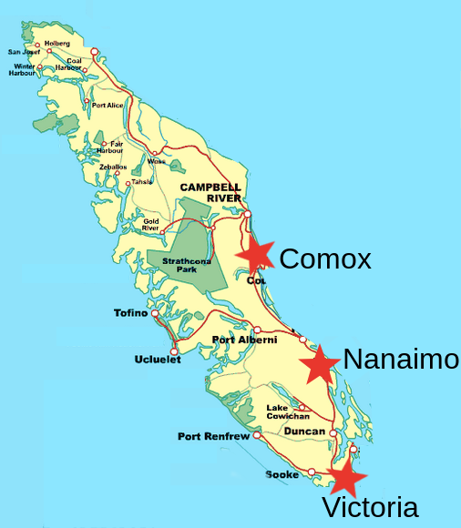 Unity Vancouver Island Location Map